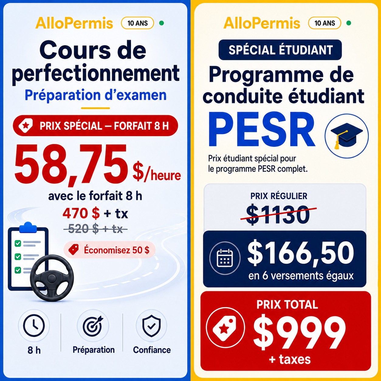 Leçons de conduite à Montréal